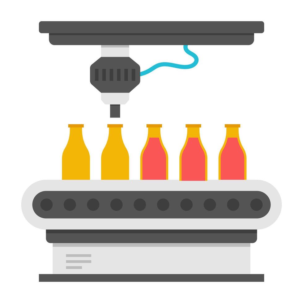 Trendy design of bottle packaging robot vector