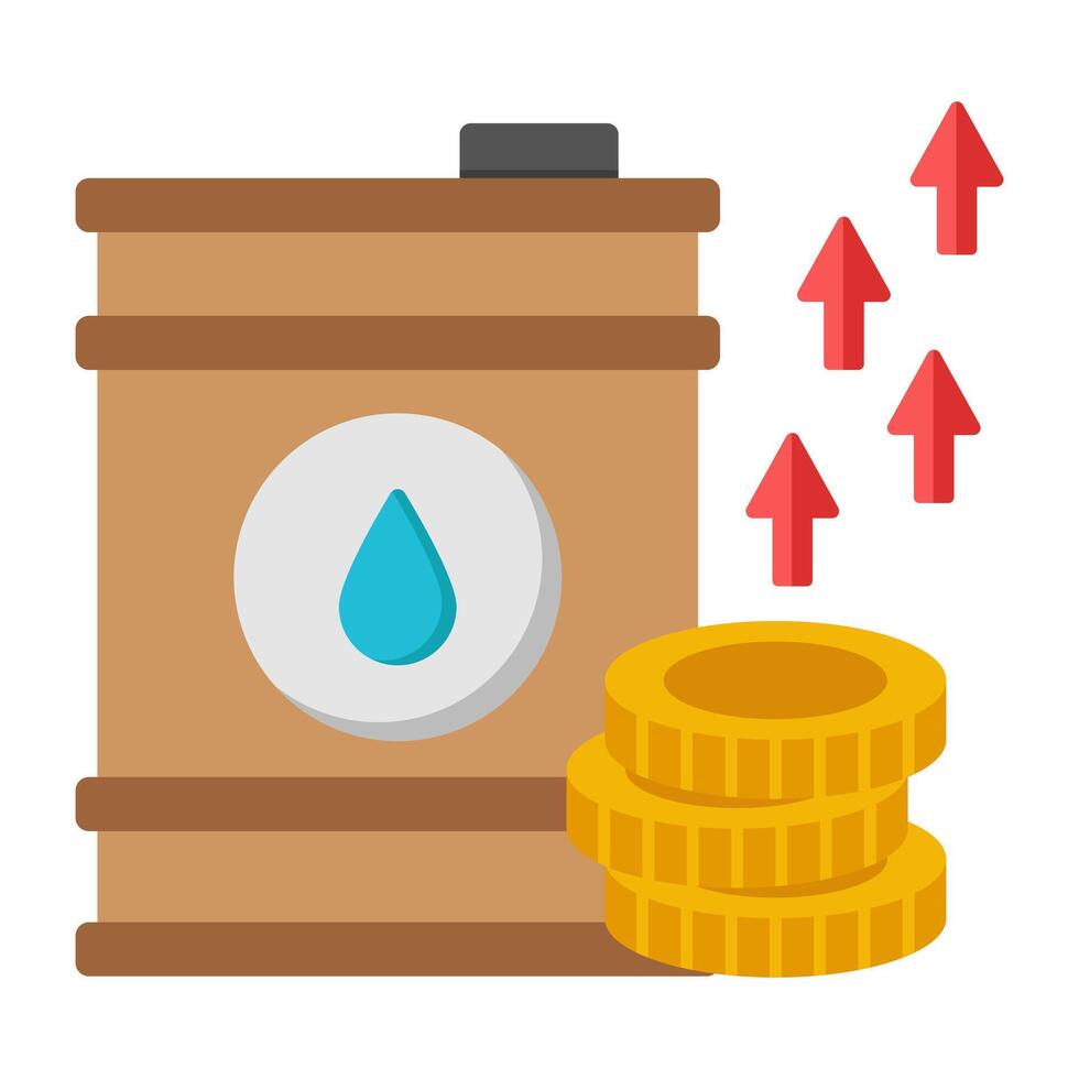 Editable design icon of oil drum high price vector
