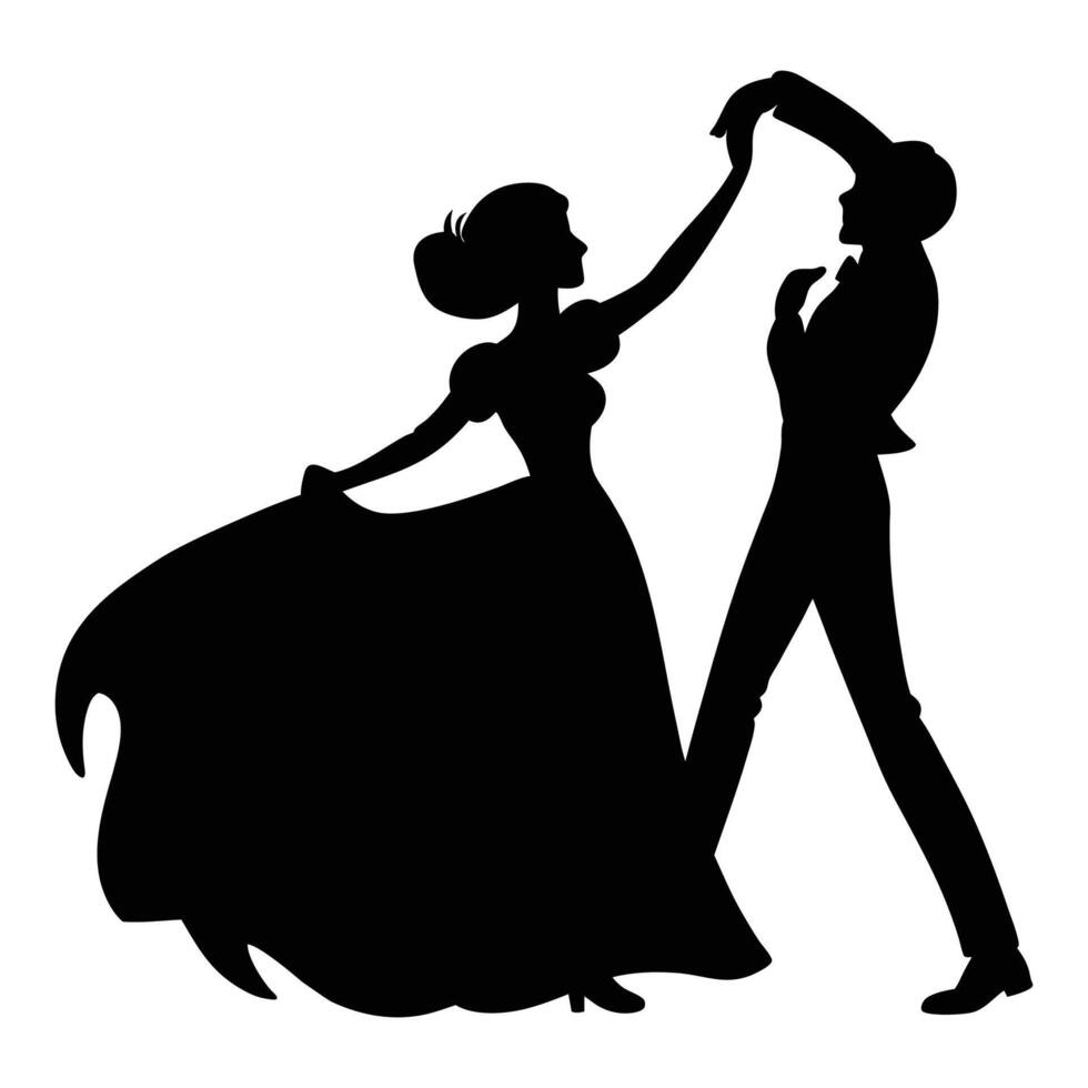 perty dance Silhouette, silhouettes of Dancer man and Women, Ballet Dancer vector