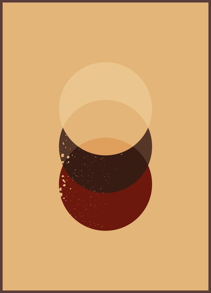 Background with Moon phases print boho minimalist printable wall art mid century abstract print bohemian art work vector