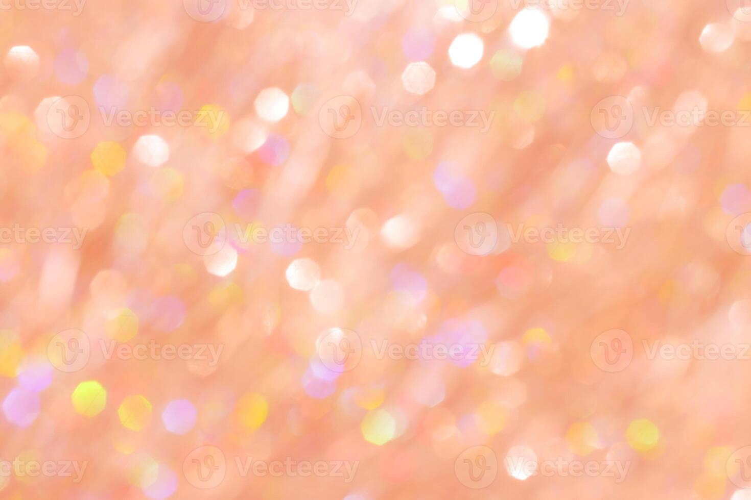Abstract bokeh background peach colored, natural glare from lights, trend color year 2024 peach fuzz monochrome photo, gradient color, blurred texture as Glittering aesthetic textured pattern photo