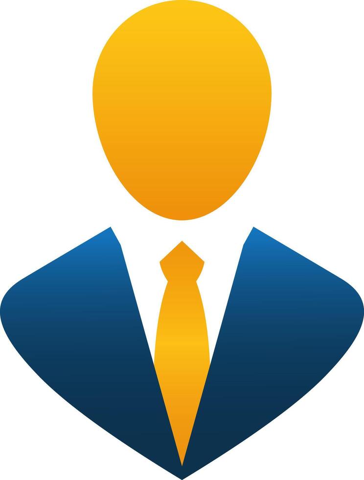 Abstract businessperson avatar with suit and tie representing corporate identity and professional networking concept vector