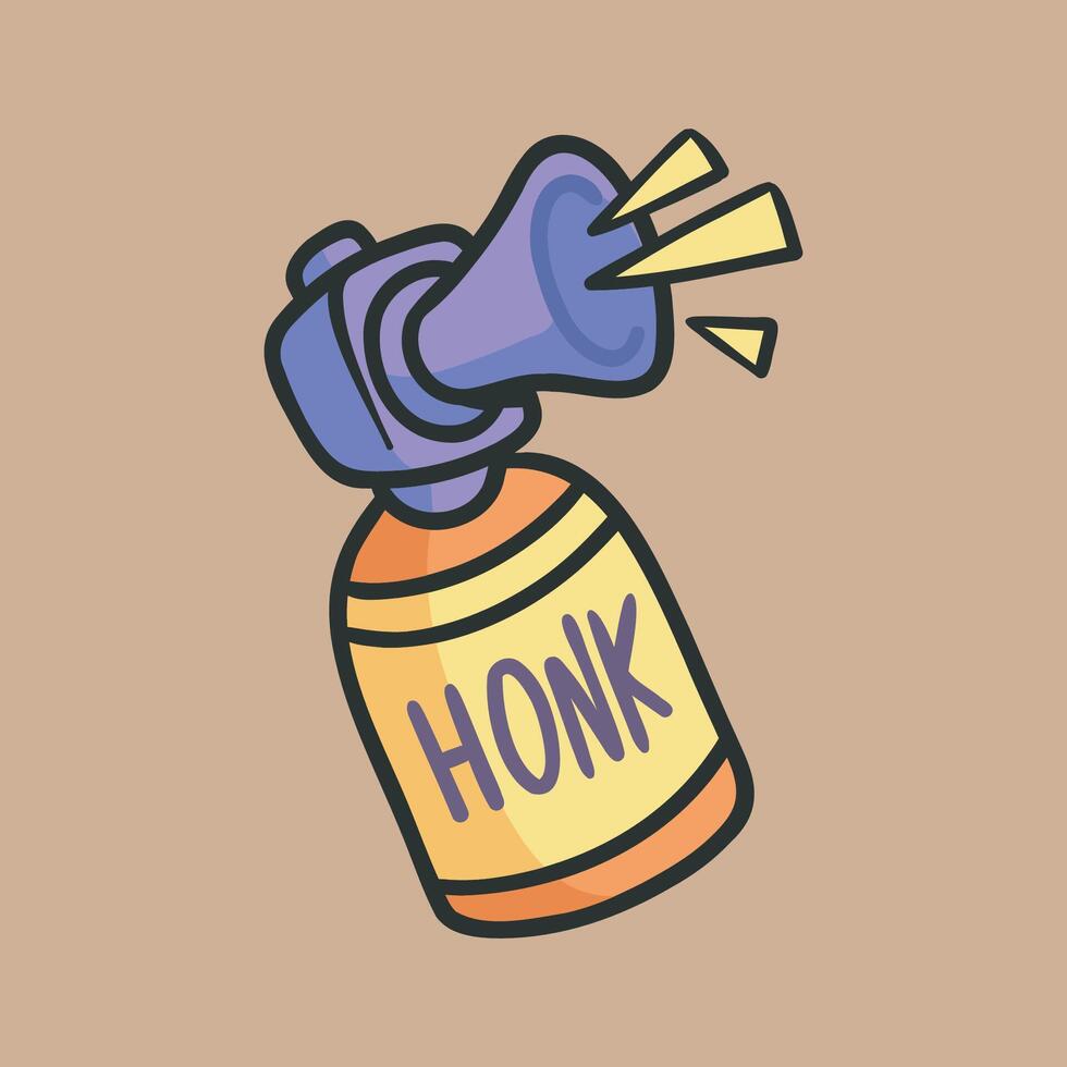 loud horn toy in outline flat design vector