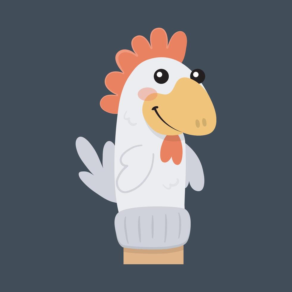 chicken hen doll character in isolated flat design vector