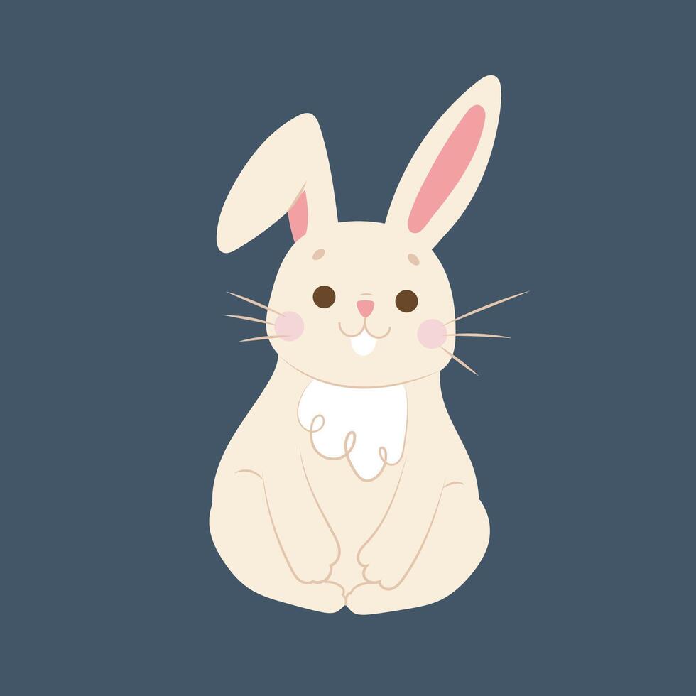 cute bunny character in isolated flat design vector