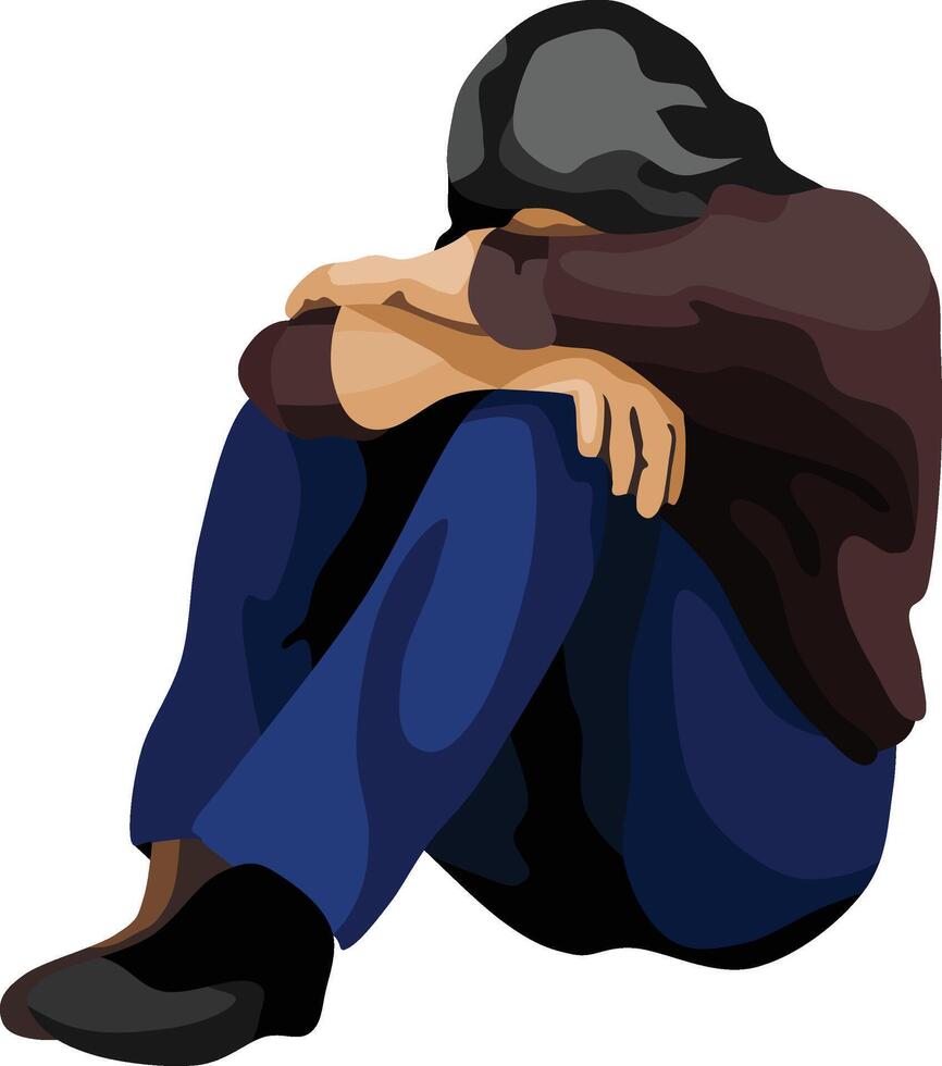 Depressed Sad Man vector