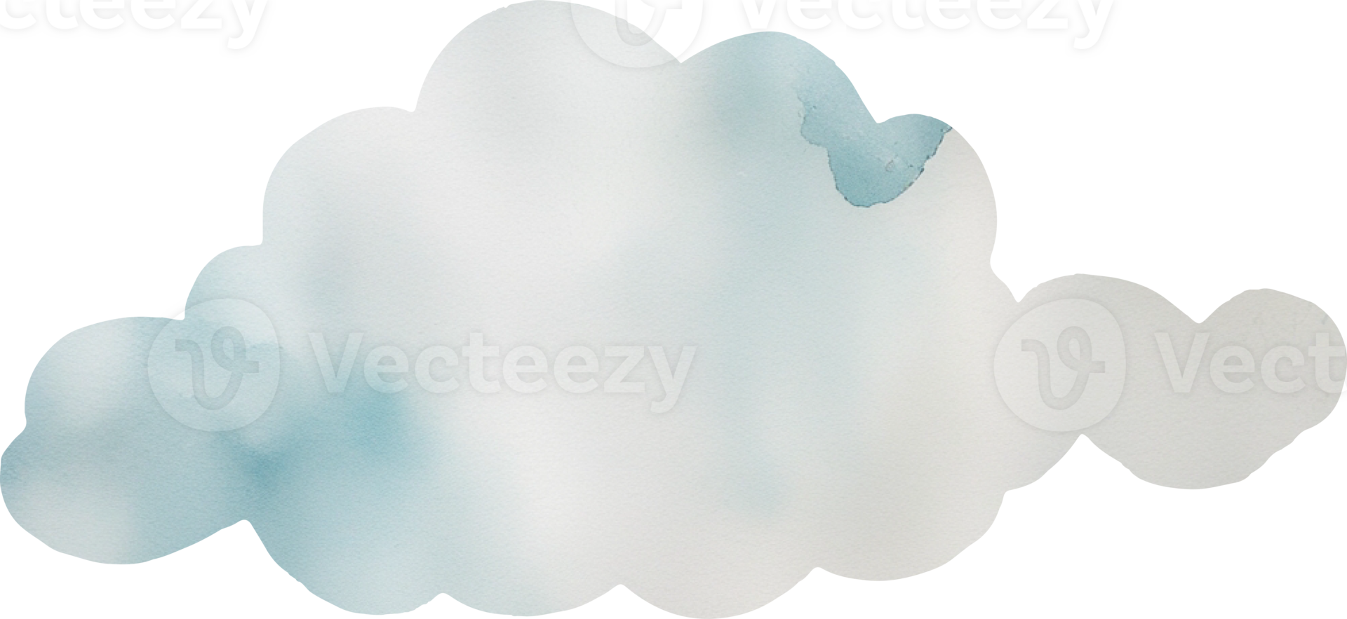 A soft watercolor cloud in shades of light blue and white. png