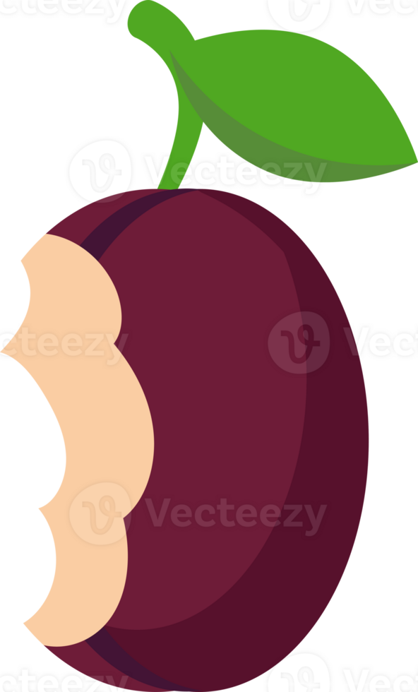 Illustration of a Bite Taken from a Plum png