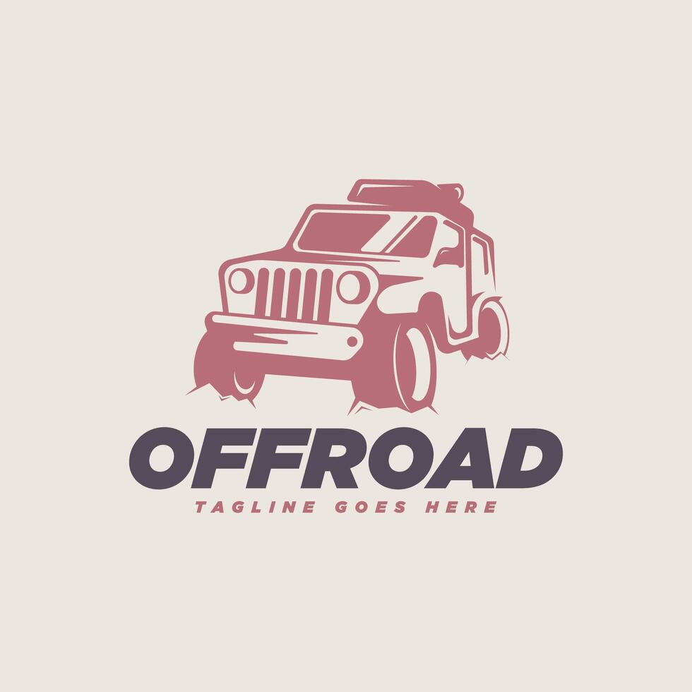 Retro off road car logo design template vector