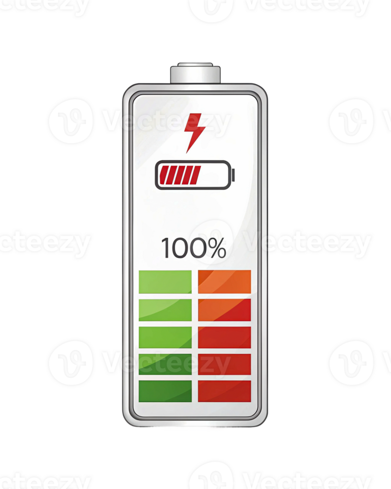 Battery icon indicating full charge status during digital device usage png