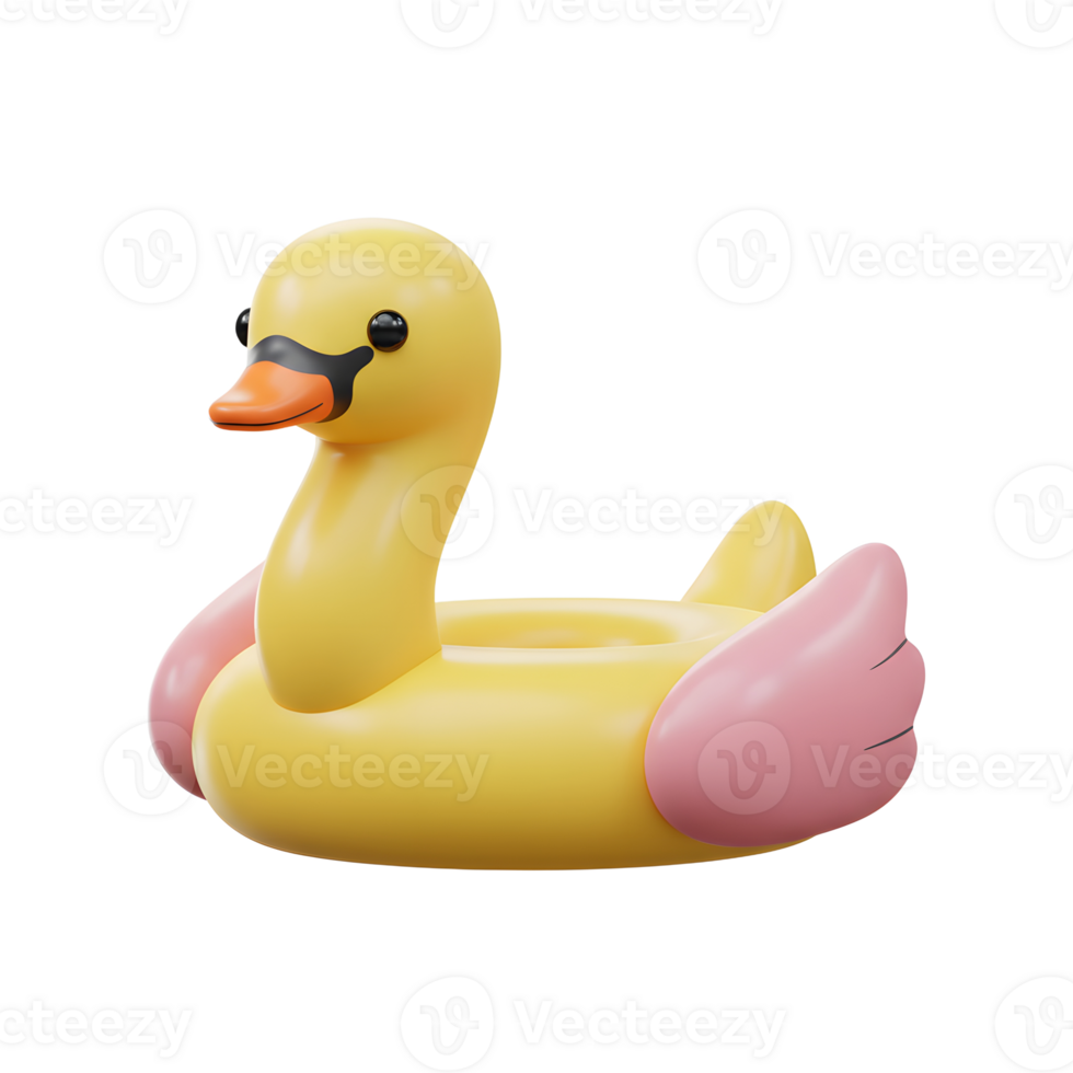 Cute Yellow Duck Inflatable Pool Ring Summer Fun png