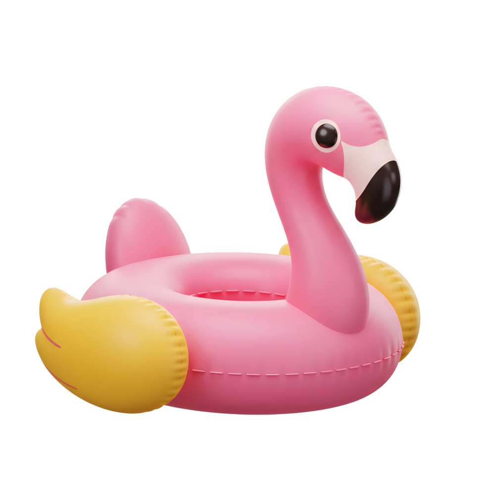 a pink flamingo swimming pool float on a transparent background png
