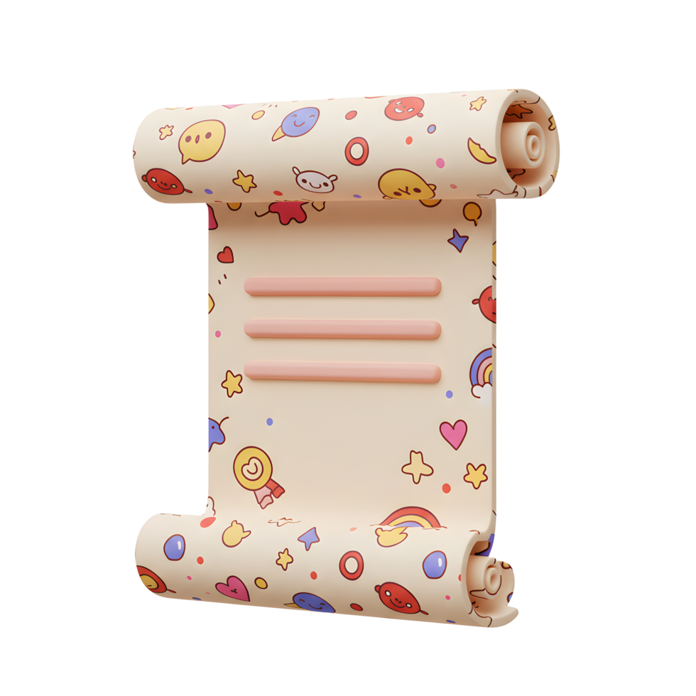 Cute Cartoon Scroll Design Printable Template png
