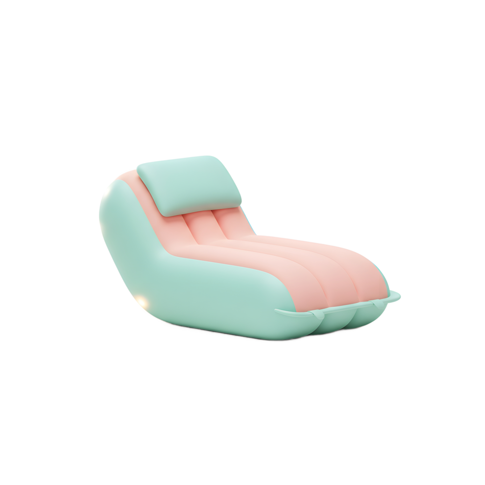 Modern Inflatable Chaise Lounge in Mint and Peach png