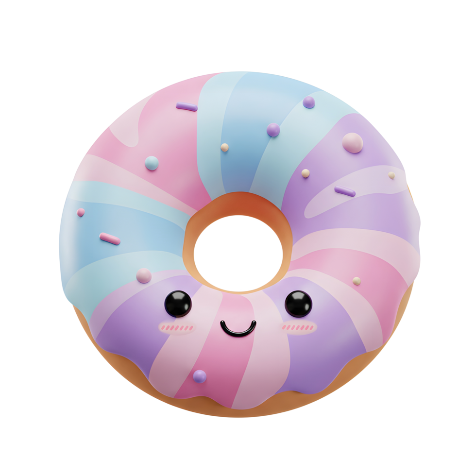 a donut with a smiley face on it png