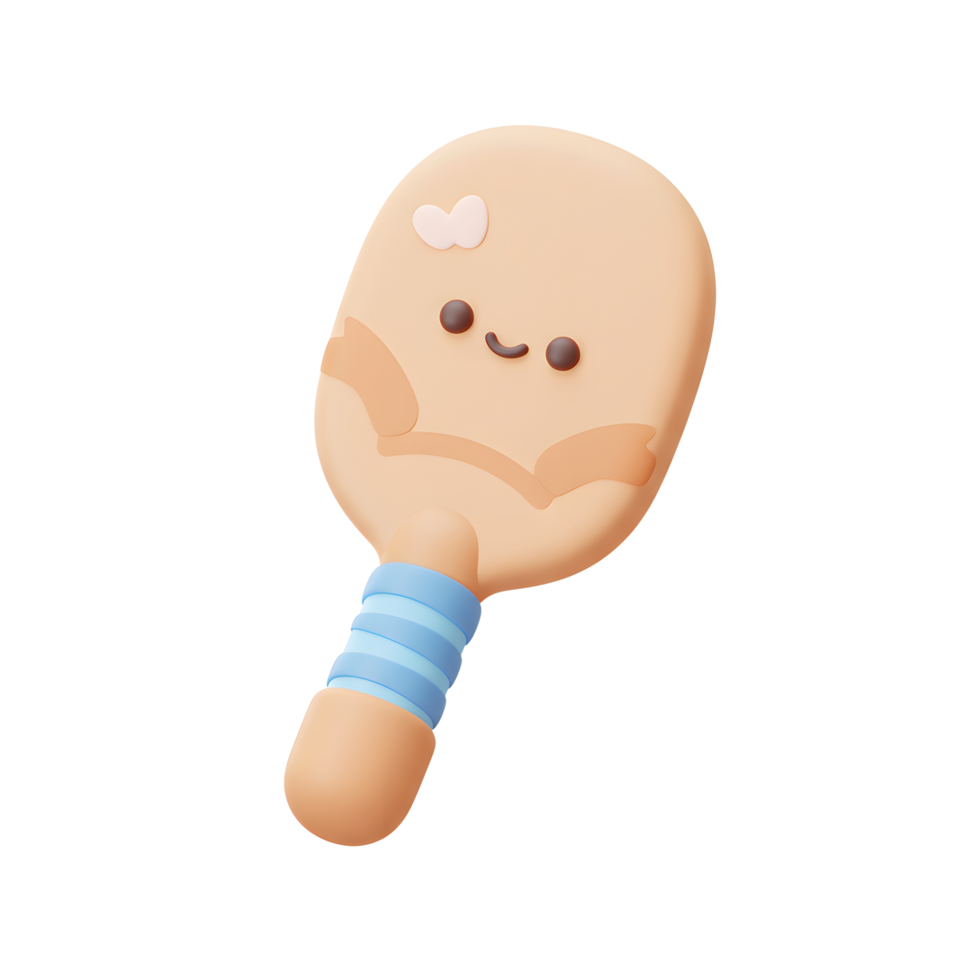 Adorable 3D Render of Cute Paddle Cartoon Character png