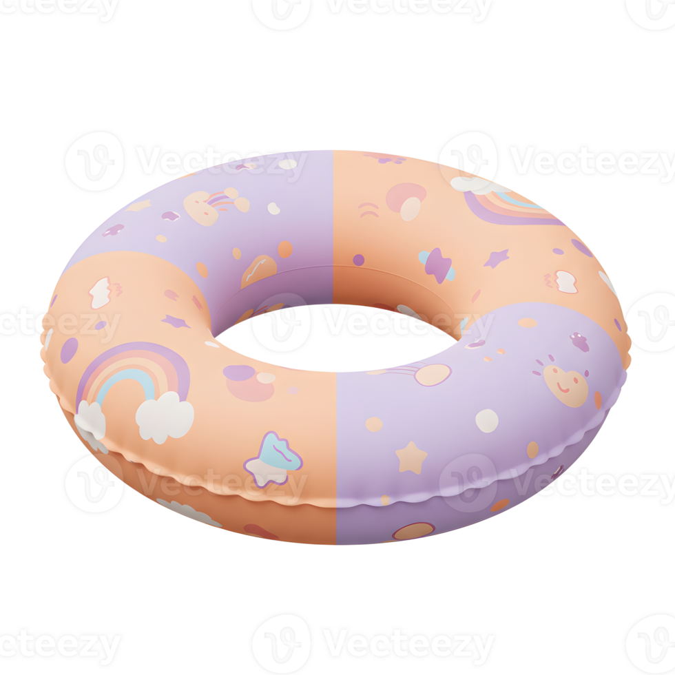 Cute Pastel Rainbow Pool Float Summer Fun Inflatable Ring png