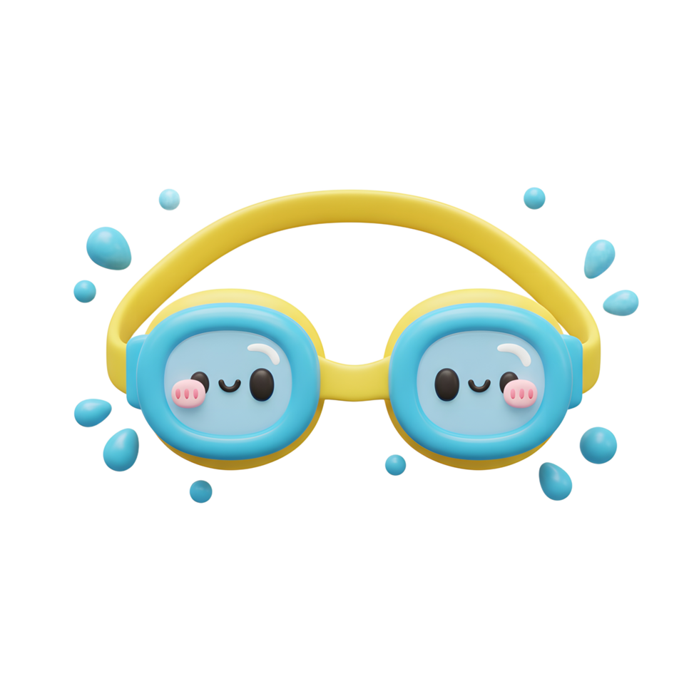 Cute 3D Cartoon Swimming Goggles for Kids Summer Fun png