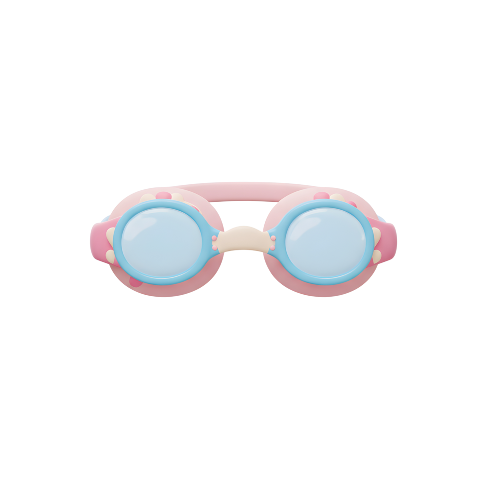 Adorable Pink Kids Swimming Goggles for Pool Fun png