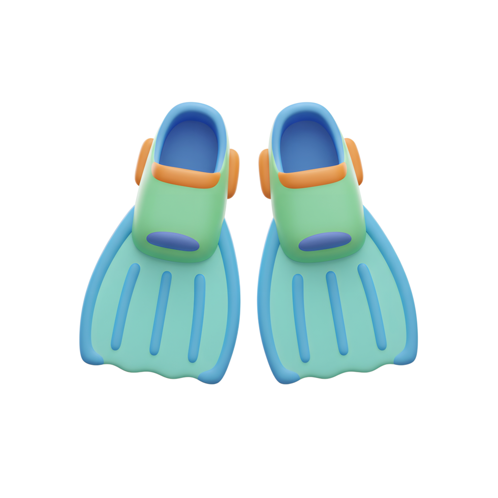 Cute Cartoon Swim Fins for Summer Fun png