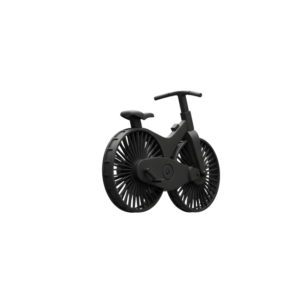 Sleek Black Bicycle Design 3D Render Minimalist Bike png