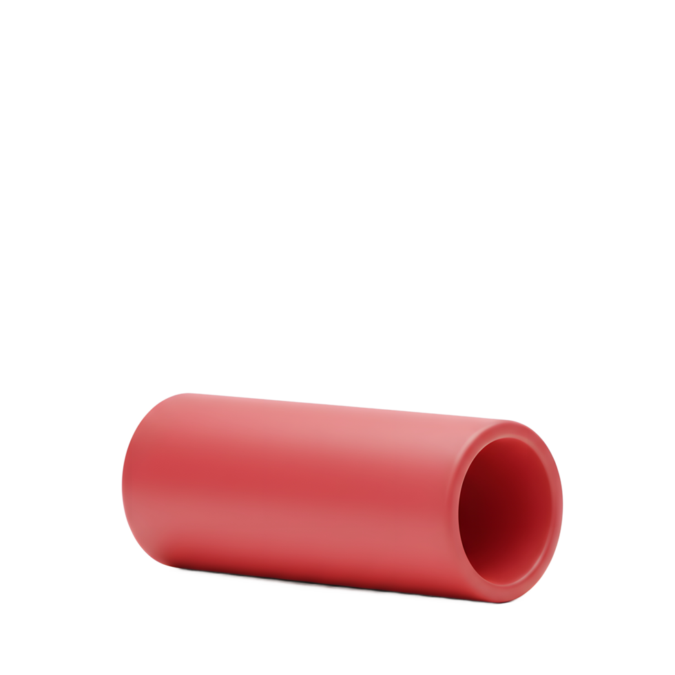 Red Cylinder Product Mockup Isolated on White Background png