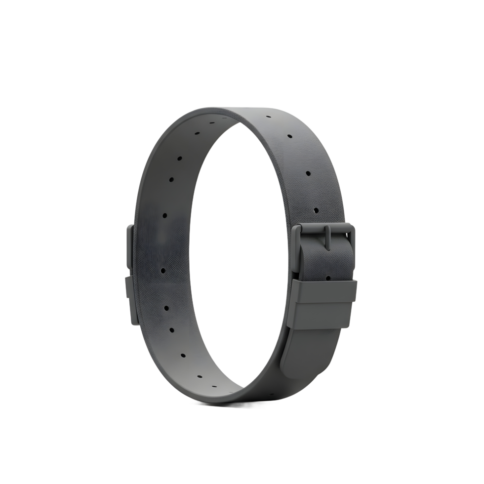 Sleek Dark Gray Leather Watch Strap Mockup png
