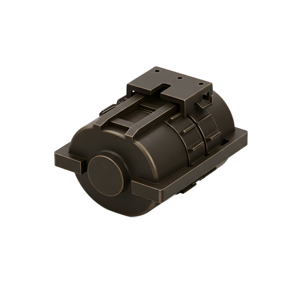Bronze Industrial Cylinder Device 3D Model Render png