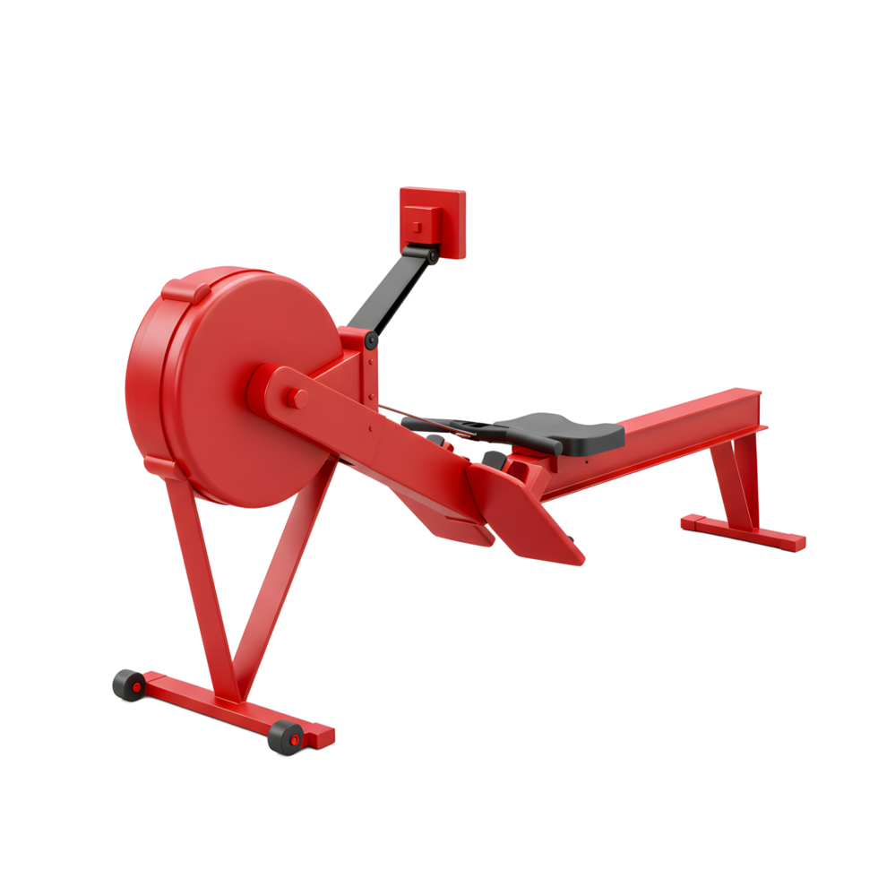 Red Rowing Machine for Home Gym Fitness Cardio Workout png