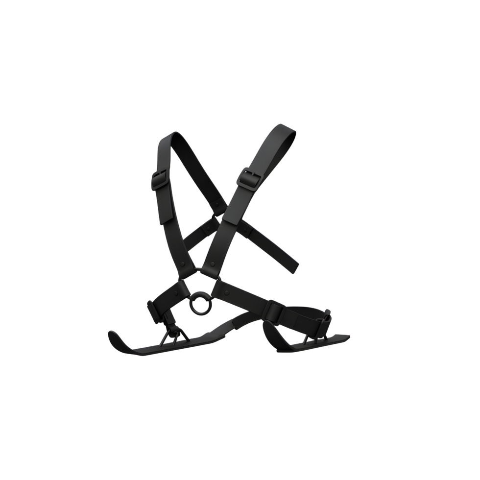 Black Snow Sled Harness for Winter Fun and Safety png