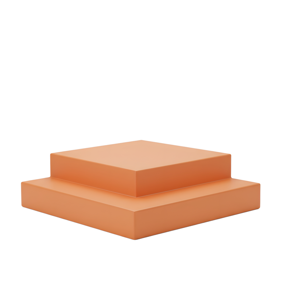 Two-Tiered Orange Product Display Stand Mockup png