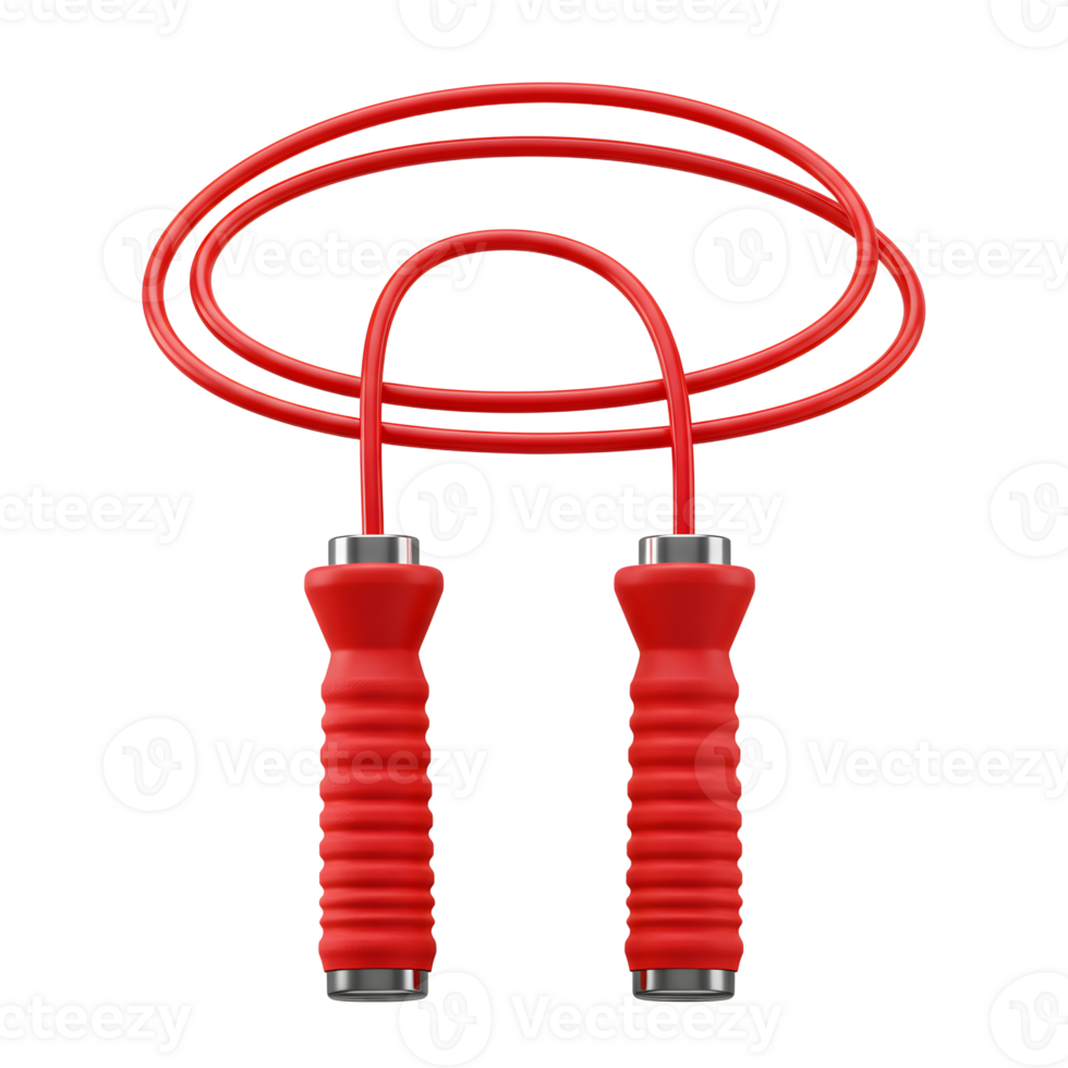 red jump rope with elegant design on transparent background png