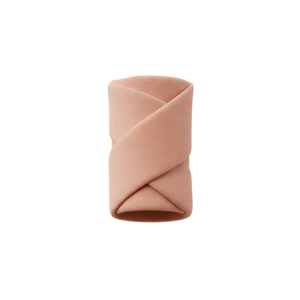 Peach-Colored Fabric Roll Twisted Design, Soft Texture png