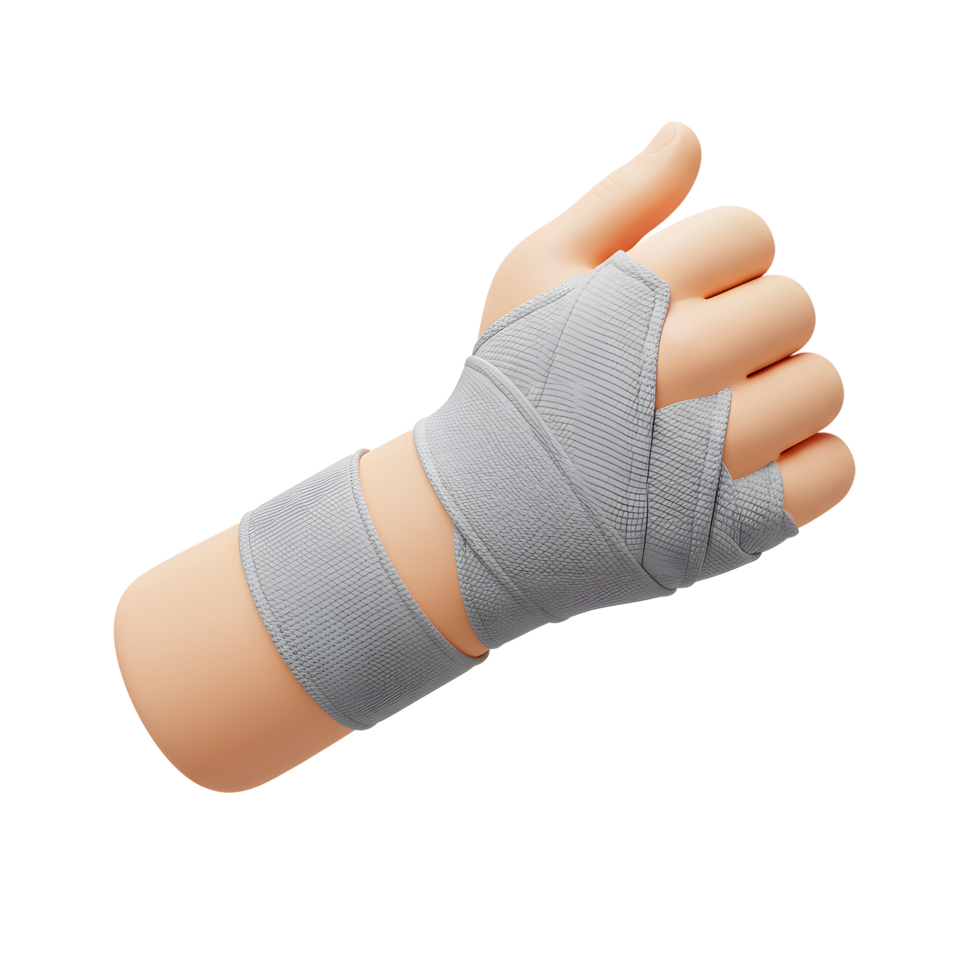 Bandaged Hand 3D Render Medical Illustration png