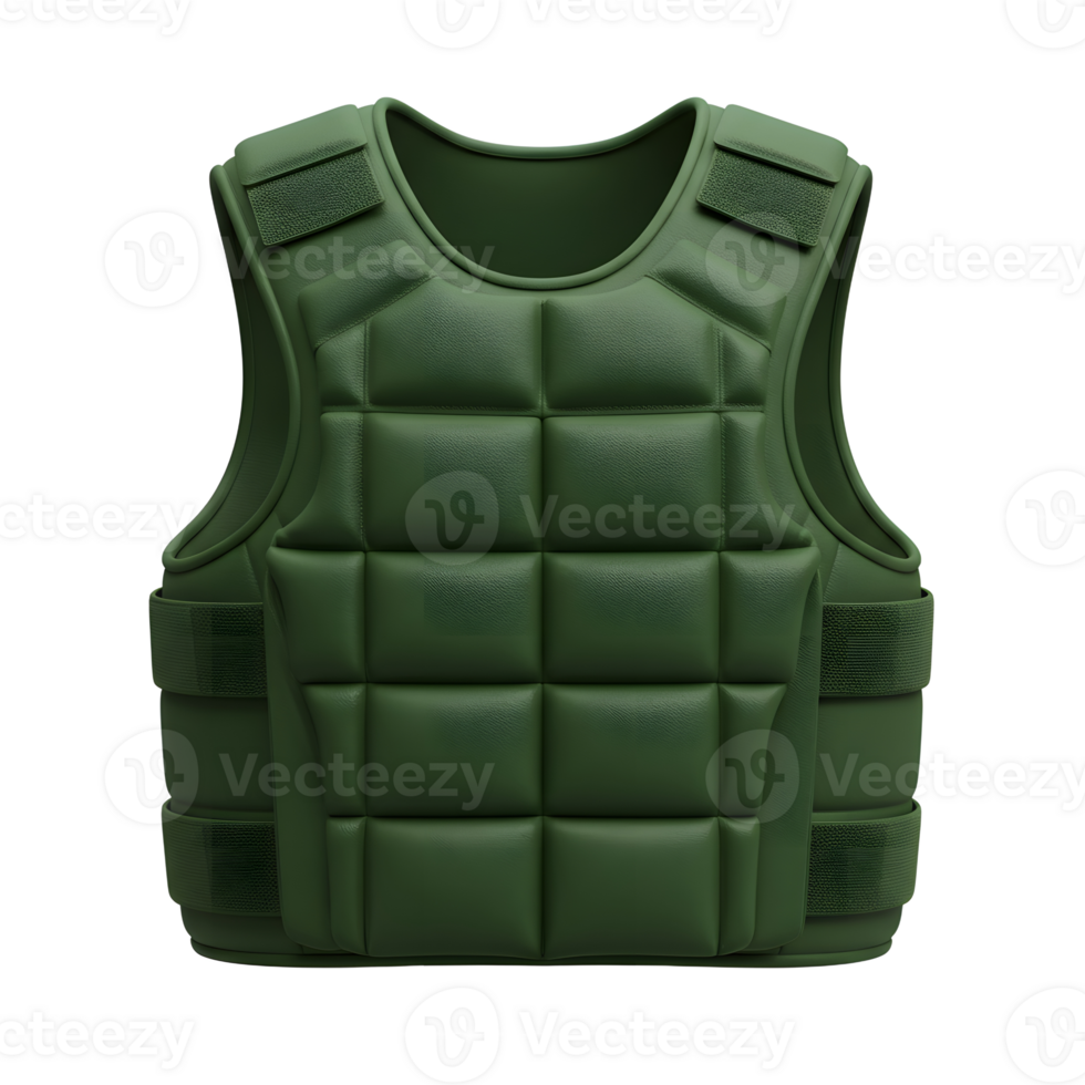 Protective Padded Vest Military Tactical Green Body Armor png