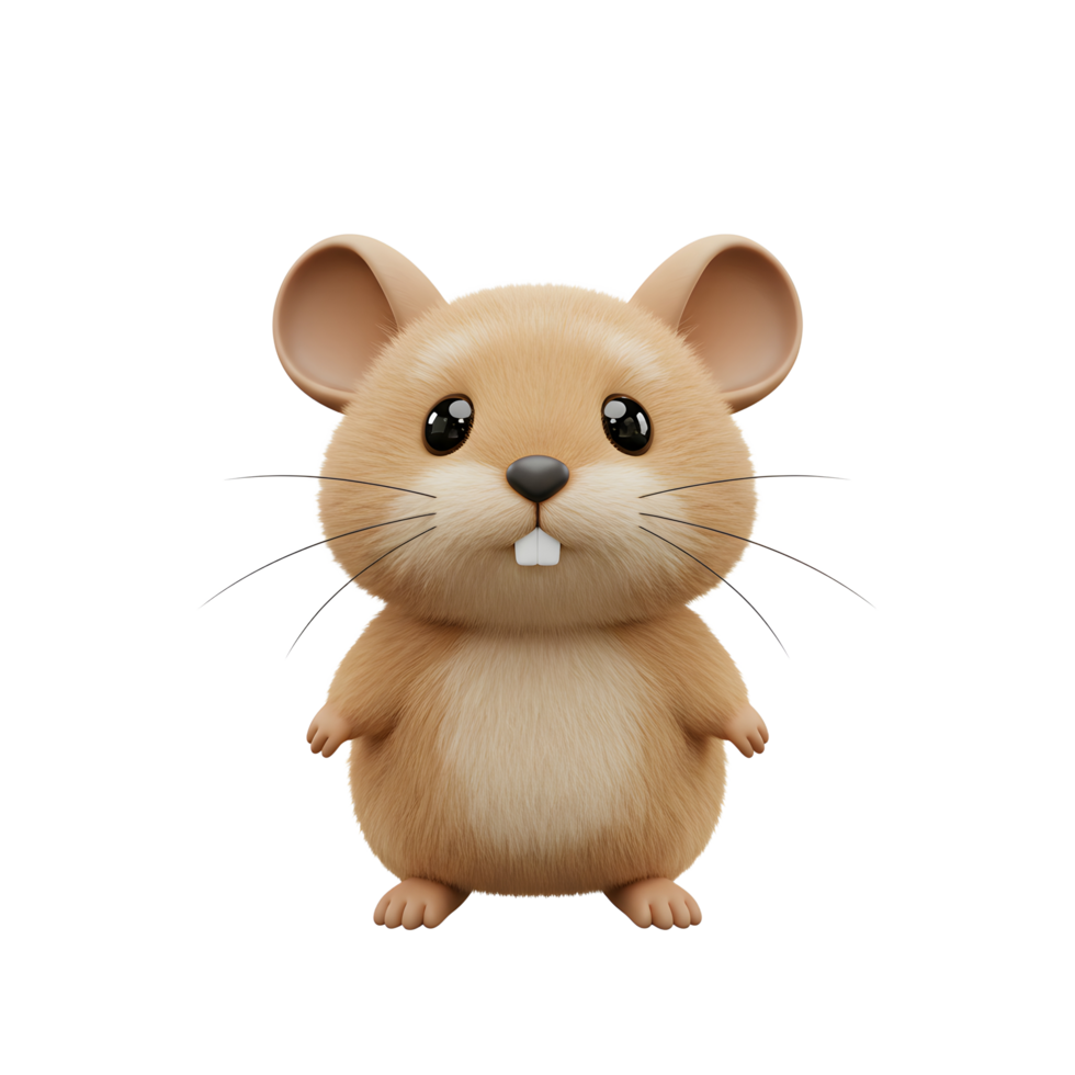 Cute Cartoon Mouse Character Standing Isolated on White Background png