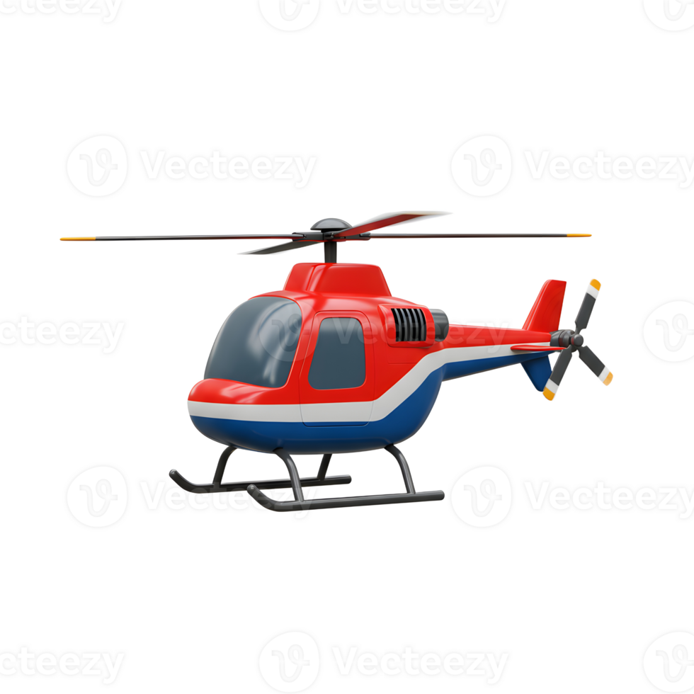 Cartoon Style Helicopter Illustration Isolated on White Background png