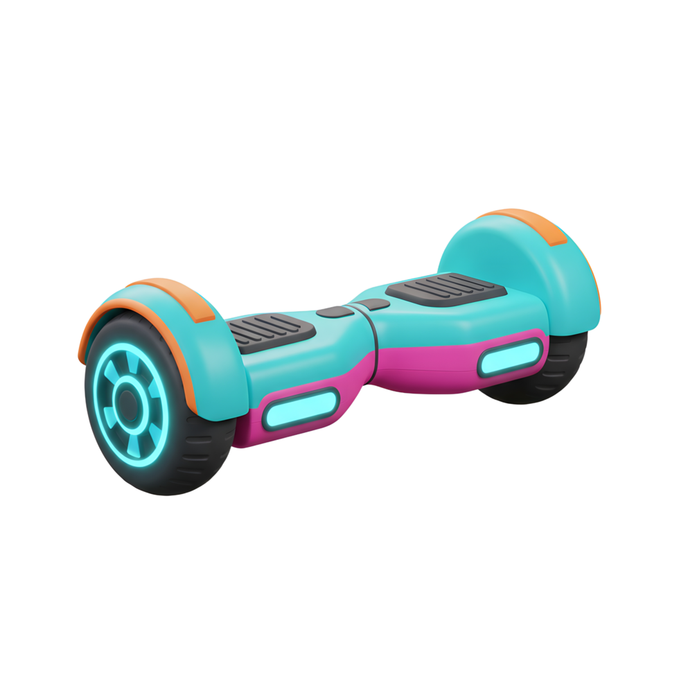 Stylish Hoverboard with Neon Lights for Modern Transportation and Fun png