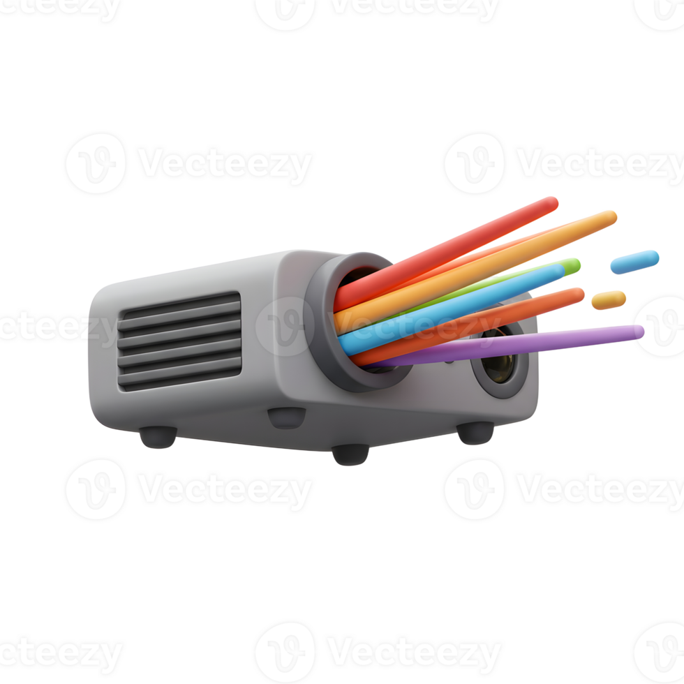 Projector Displaying Vibrant Rainbow Colors for Presentation and Entertainment png