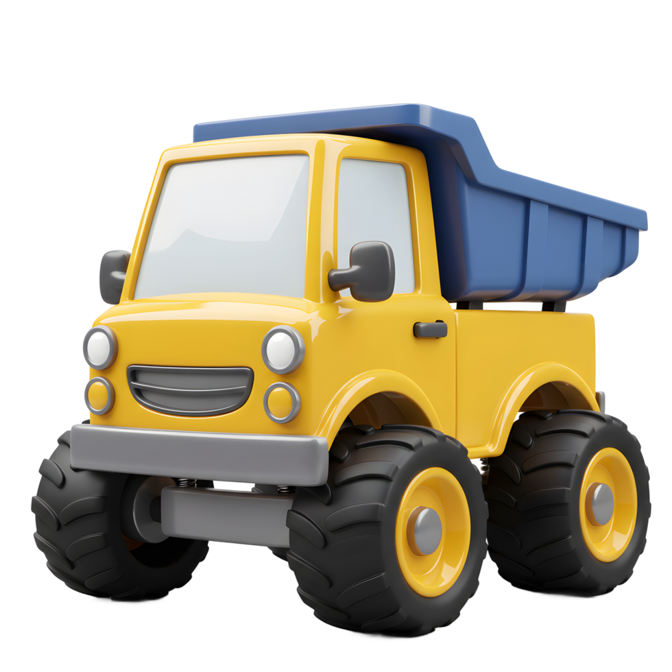 Toy Dump Truck with Oversized Wheels - Playful and Durable Design png