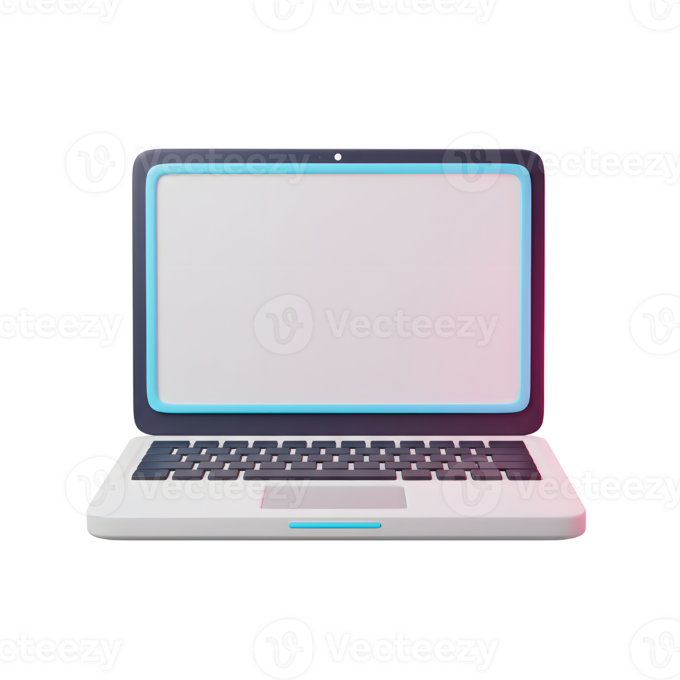 Laptop with Blank Screen Mockup for Application or Website Presentation png