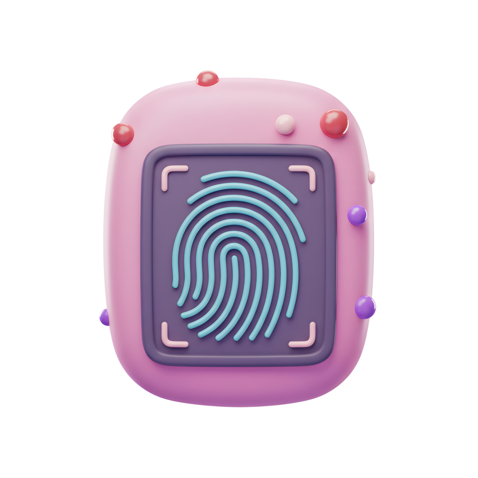 Fingerprint Scanning Icon with Rounded Design for Security and Technology png