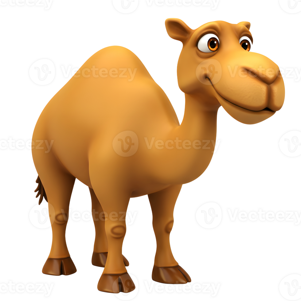 Cartoon Camel Standing Smiling Illustration Desert Animal Isolated on White png