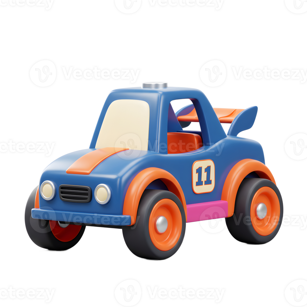 Toy Race Car with Number Eleven Isolated on White Background png