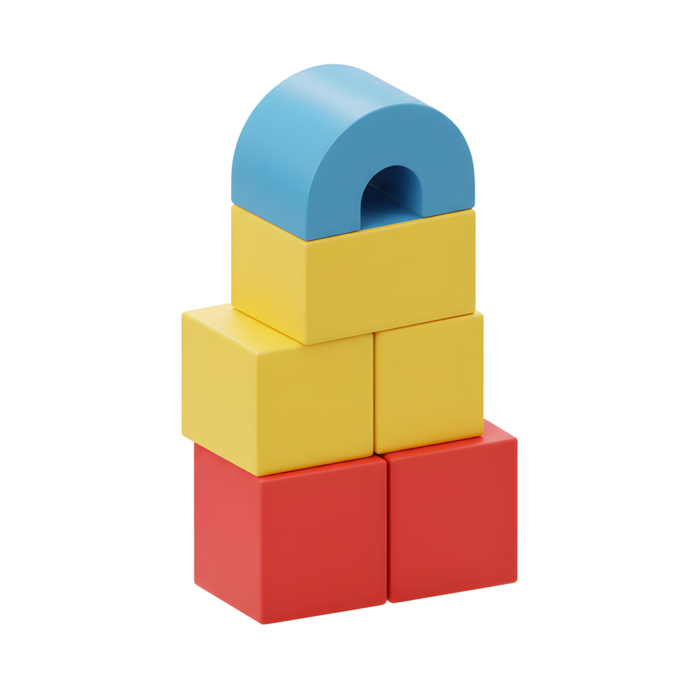 Colorful Building Blocks Stacked Up for Creative Play and Learning png