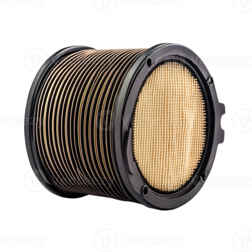 A black and brown air filter on a transparent background png