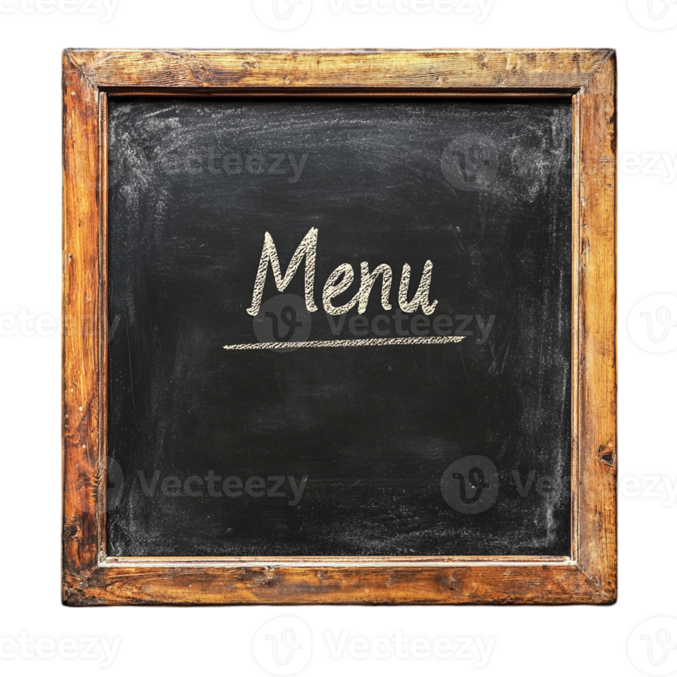 Restaurant Menu Blackboard Rustic Design old pub isolated on transparent background png