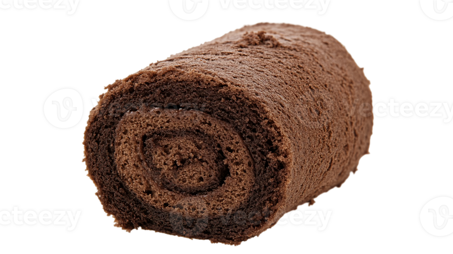 Delicious Chocolate Swiss Roll Cake Dessert food isolated on transparent background png