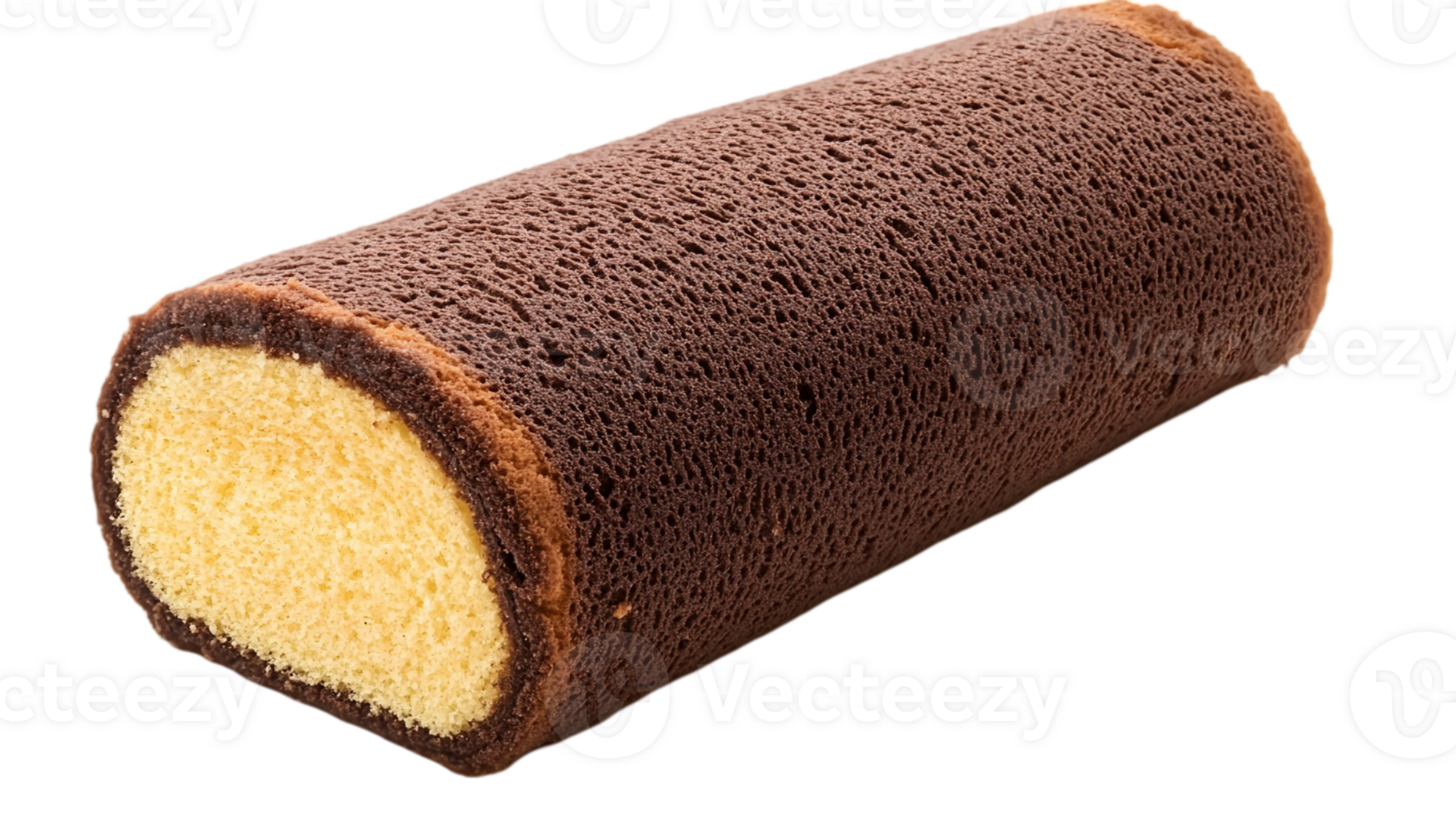 Delicious Chocolate Swirl Cake Roll Pastry food isolated on transparent background png
