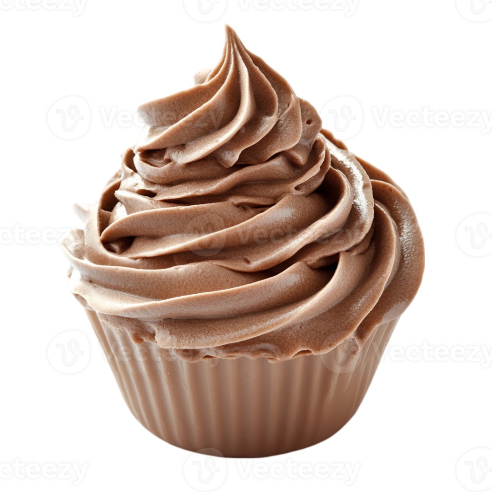 Delicious Chocolate Swirl Cupcake Dessert food isolated on transparent background png